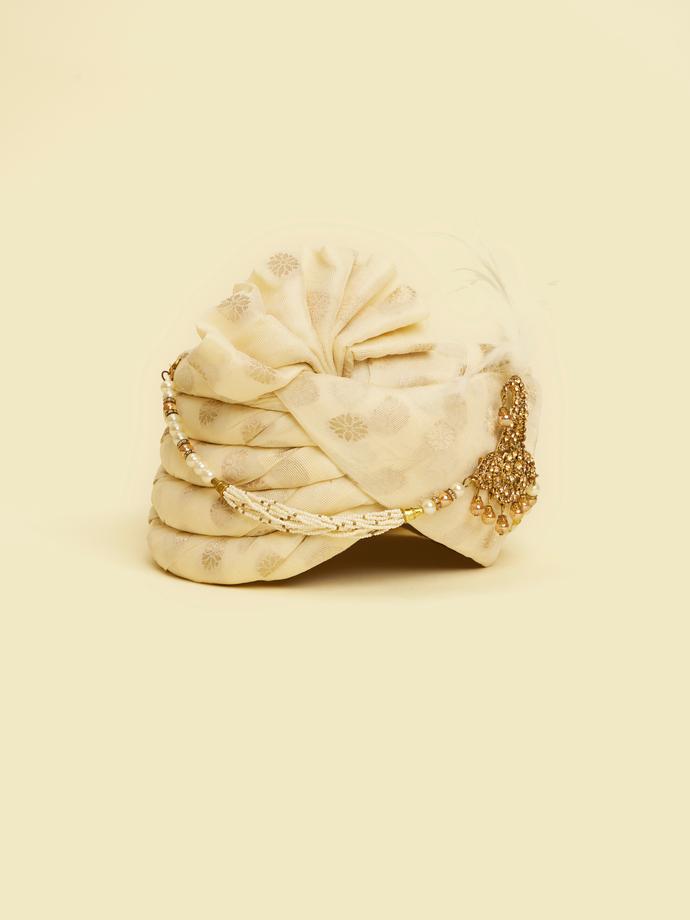 Twamev Men Cream Elegance Organza Safa
