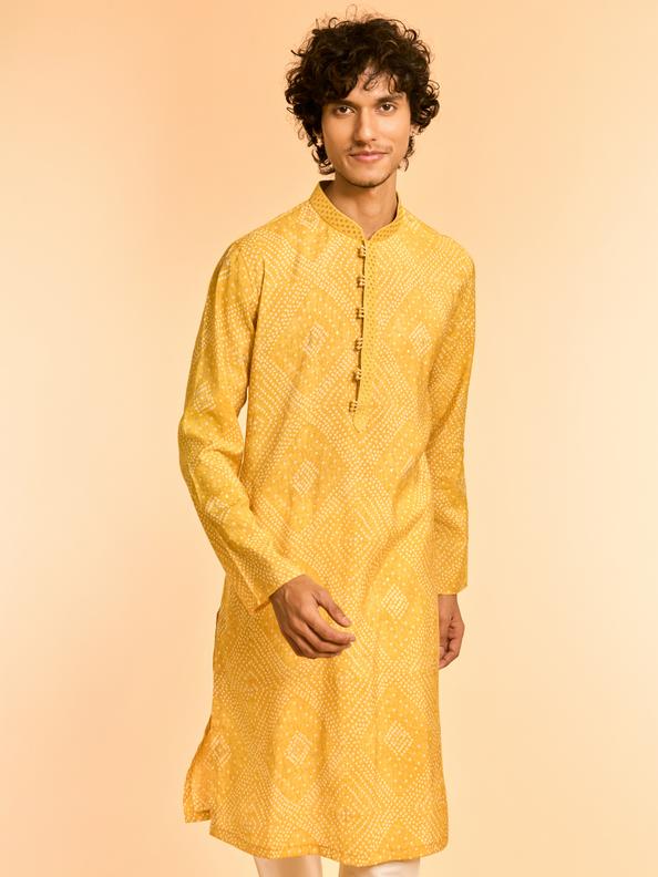 Diwas Men Sunlit Elegance Yellow Kurta