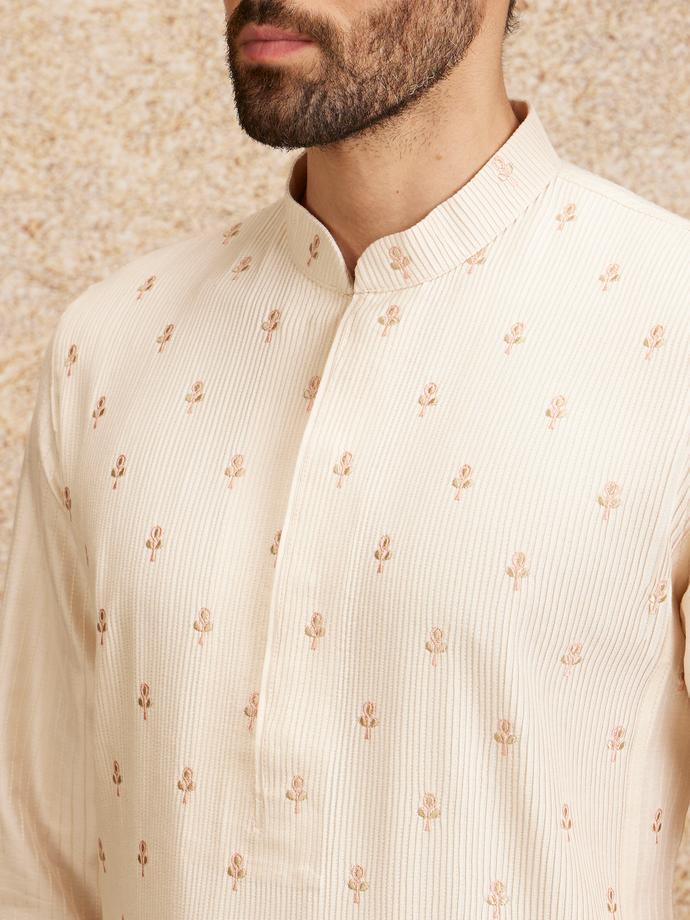 Twamev Men Peach Bliss Kurta Pajama