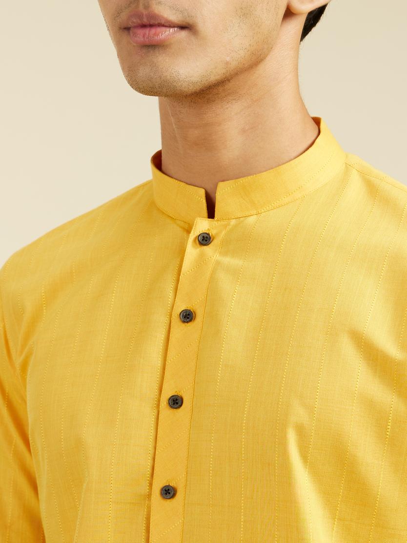 Diwas Men Luxurious Mustard Kurta