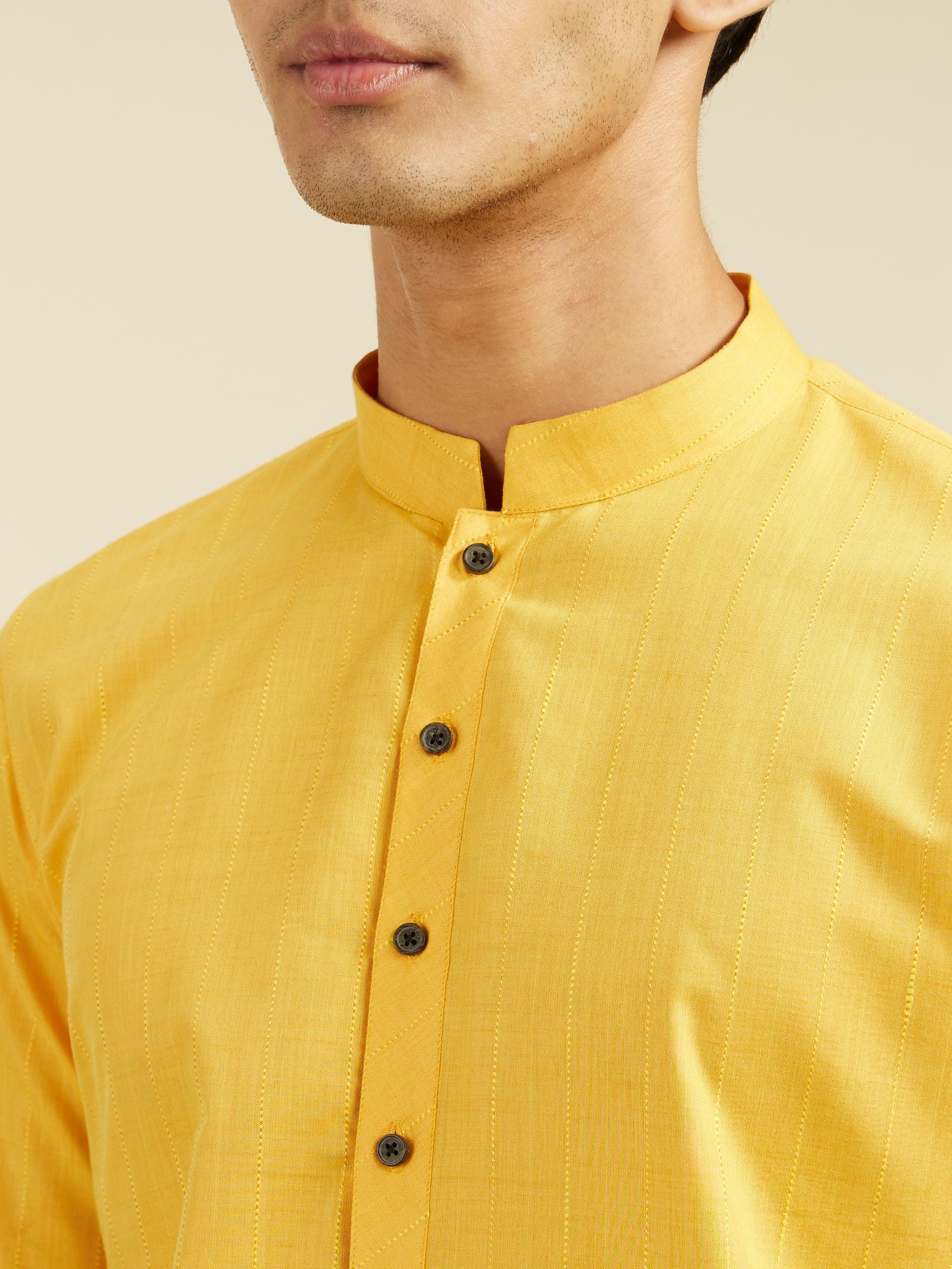 Diwas Men Luxurious Mustard Kurta