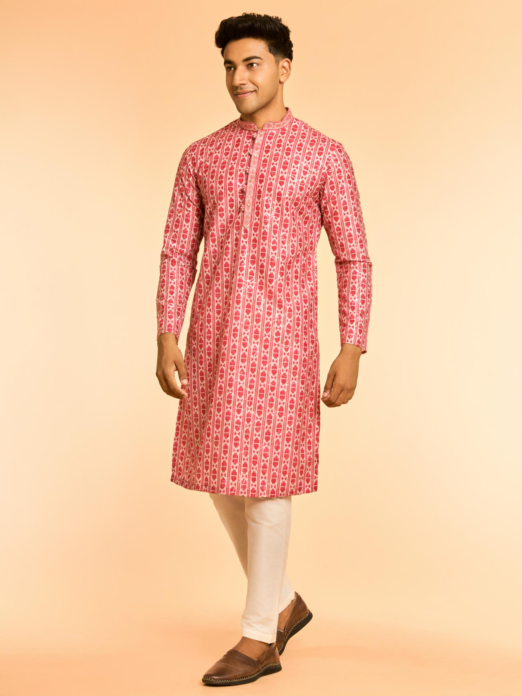 Diwas Men Rani Pink Elegance Kurta