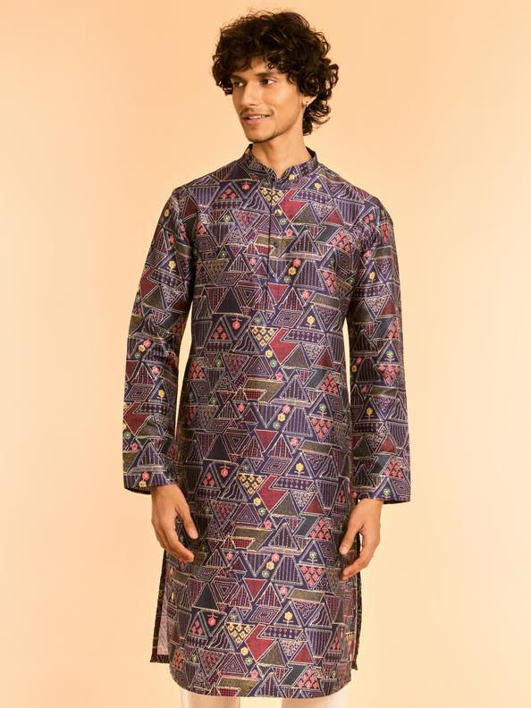 Diwas Men Elegant Dark Blue Kurta