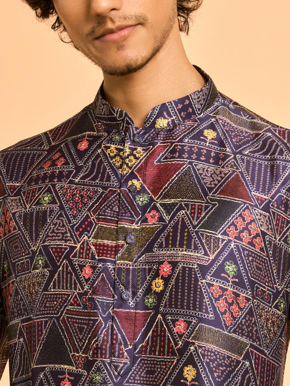 Diwas Men Elegant Dark Blue Kurta
