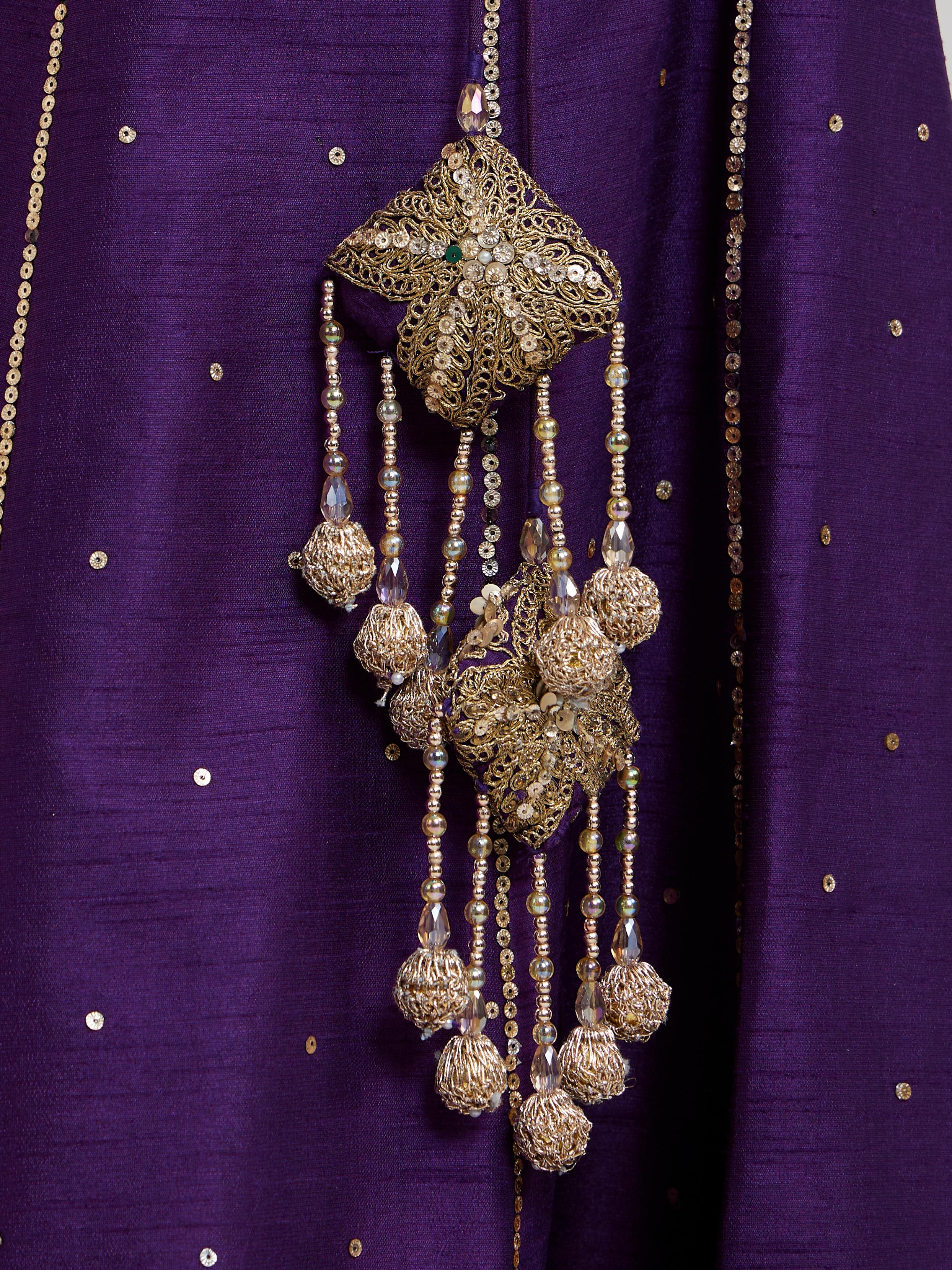 Twamev Women Lavish Purple Drawl Suit Ensemble Stitched Suit