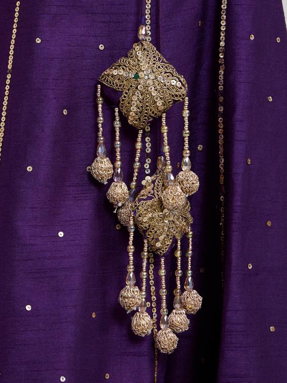 Twamev Women Lavish Purple Drawl Suit Ensemble Stitched Suit