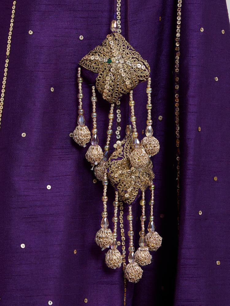 Twamev Women Lavish Purple Drawl Suit Ensemble Stitched Suit