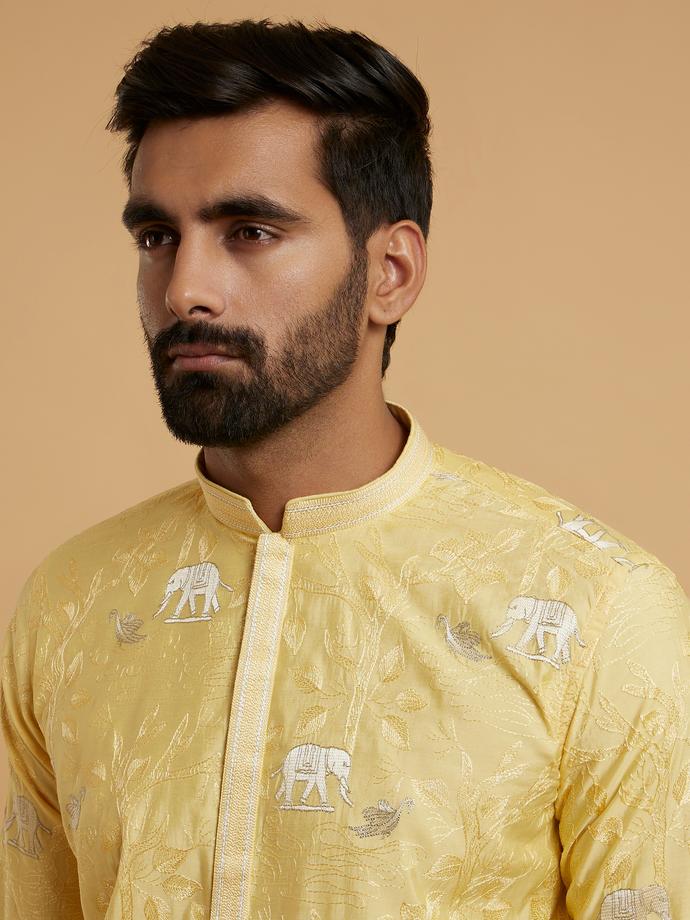 Twamev Men Sun-kissed Yellow Kurta Pajama