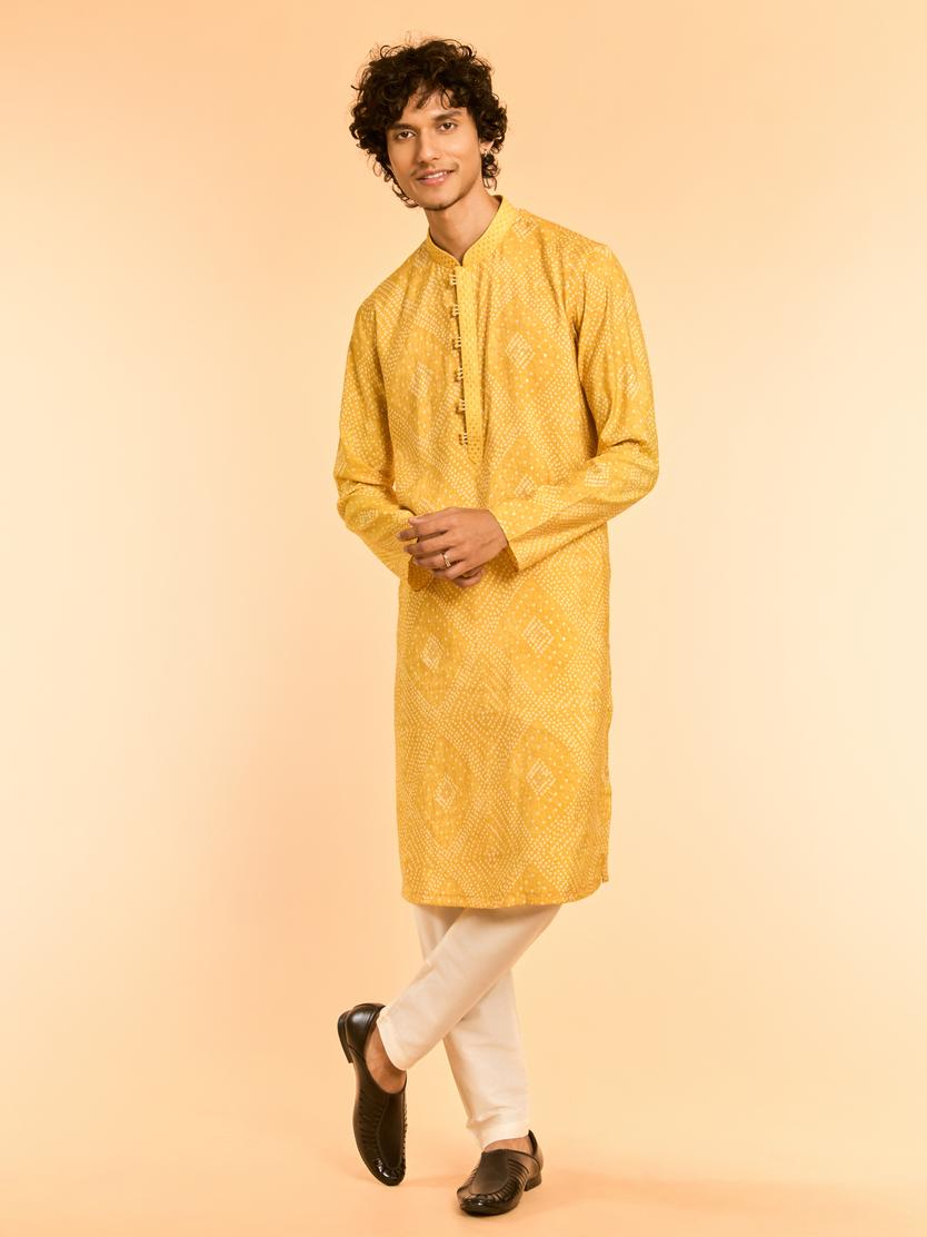 Diwas Men Sunlit Elegance Yellow Kurta