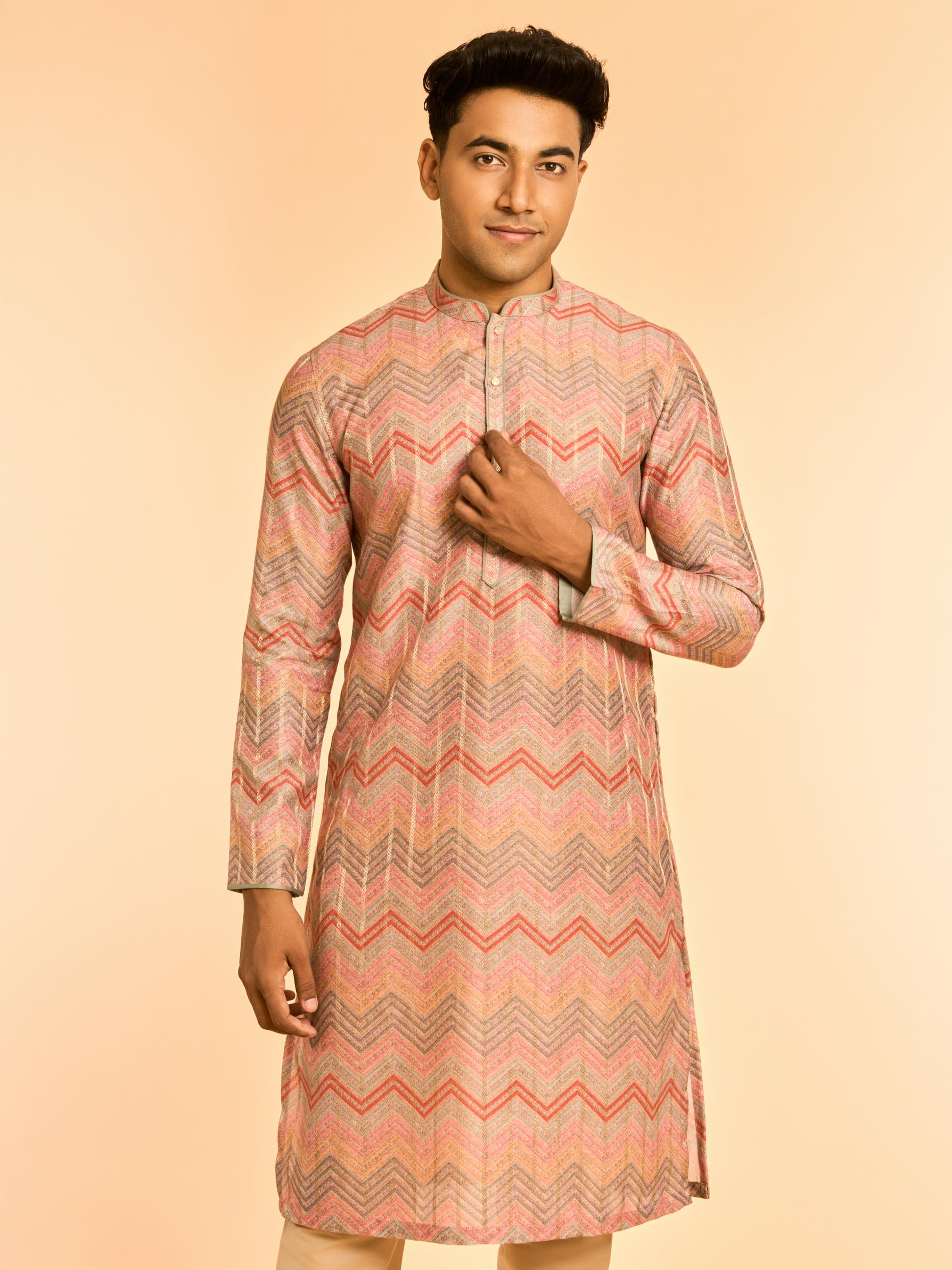 Diwas Men Elegance Fawn Kurta