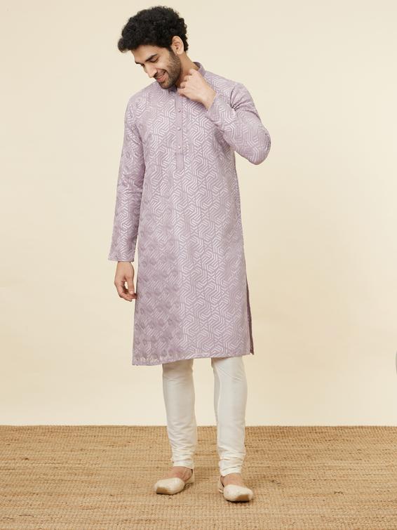 Twamev Men Lavender Radiance Kurta Set