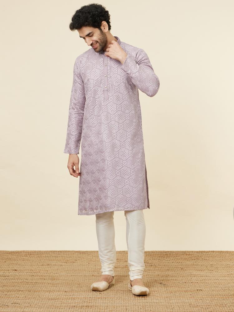 Twamev Men Lavender Radiance Kurta Set