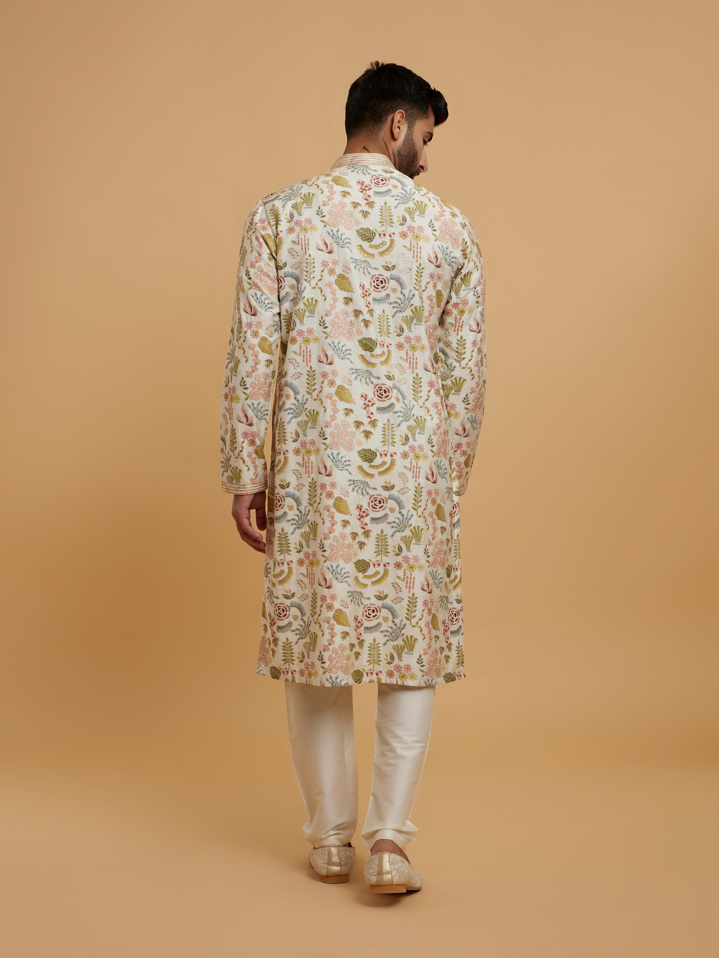 Twamev Men Twamev Cream Kurta Pajama