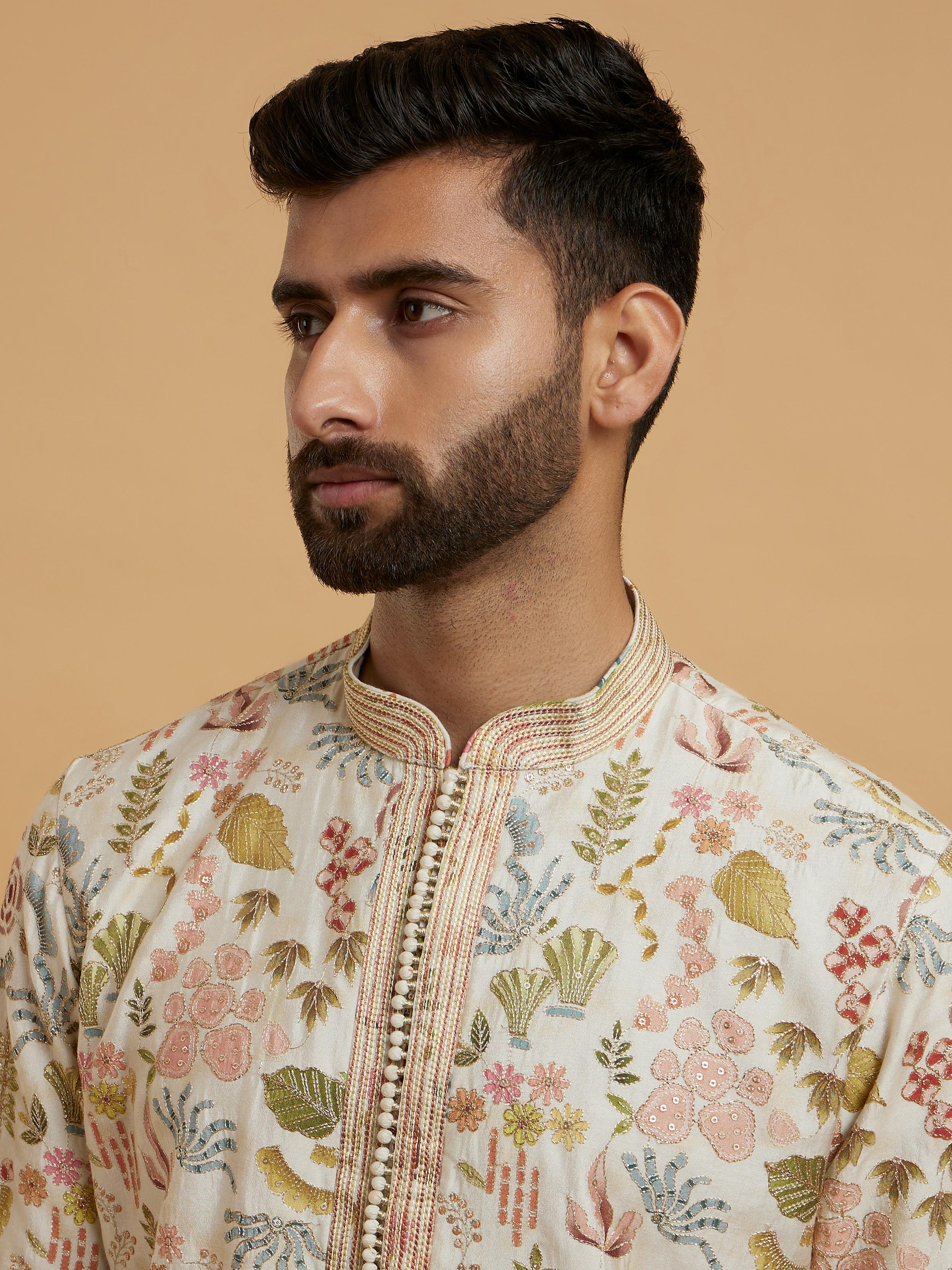 Twamev Men Twamev Cream Kurta Pajama
