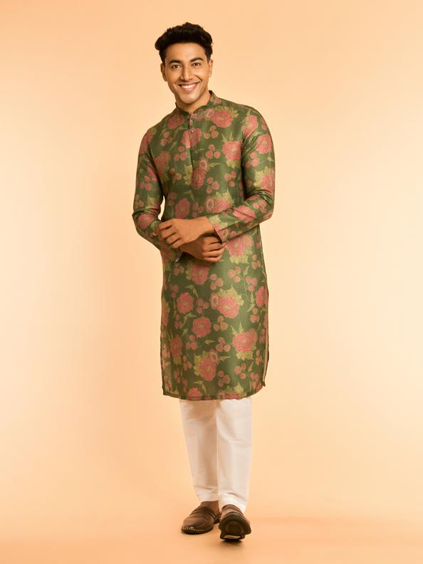 Diwas Men Dashing Dark Green Kurta