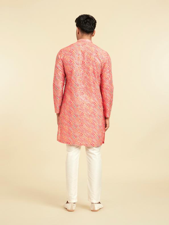Diwas Men Coral Pink Kurta