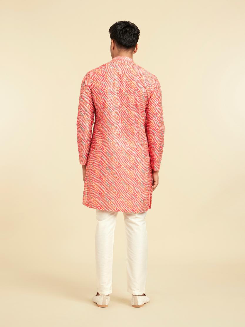 Diwas Men Coral Pink Kurta