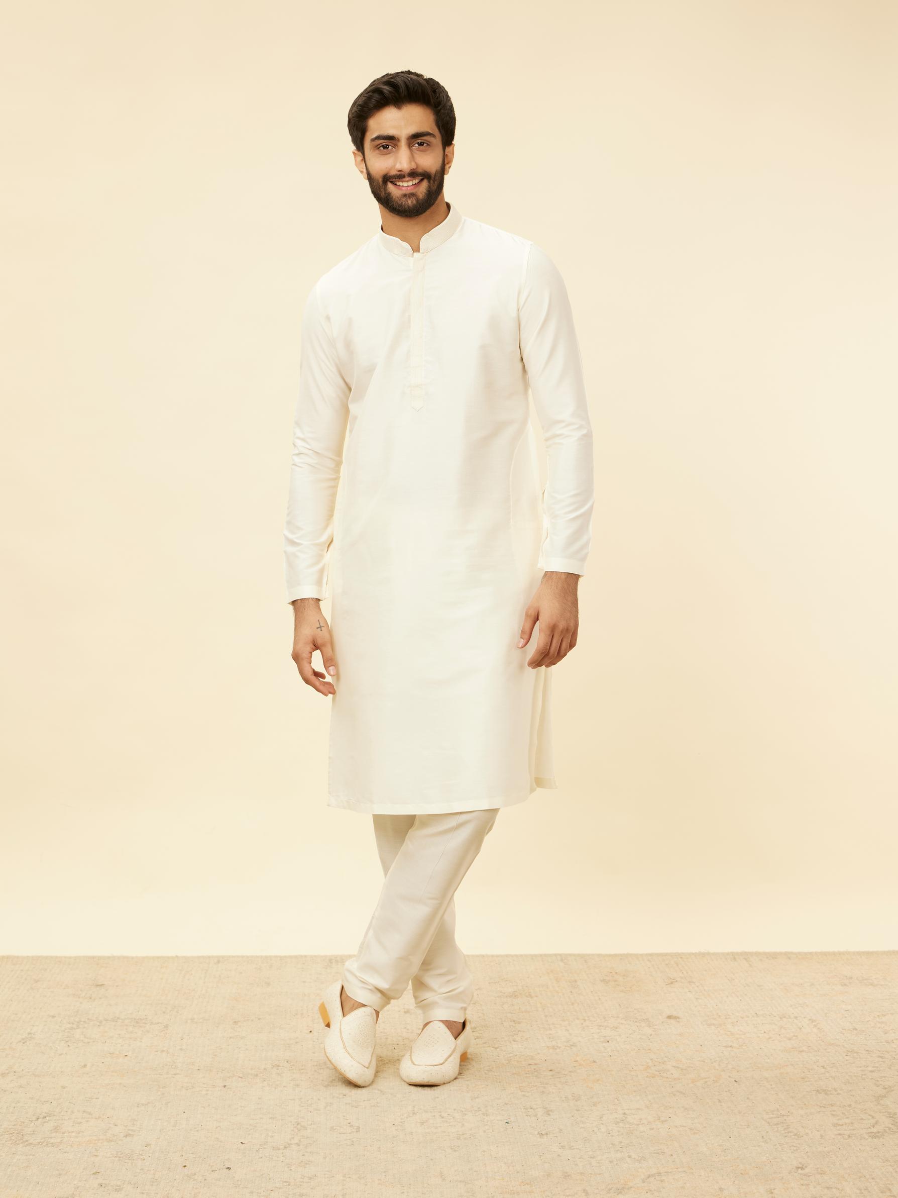 Twamev Men Rosewater Pink Grid Patterned Kurta Set