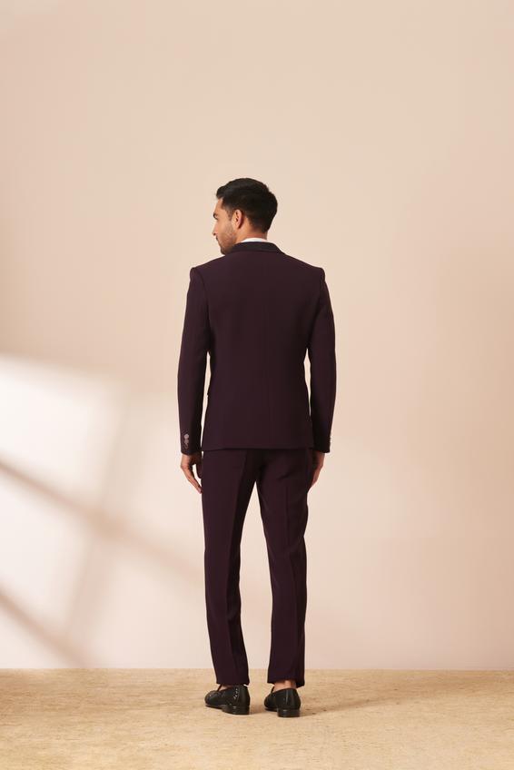 Twamev Men Wine Enchantment Suit Set
