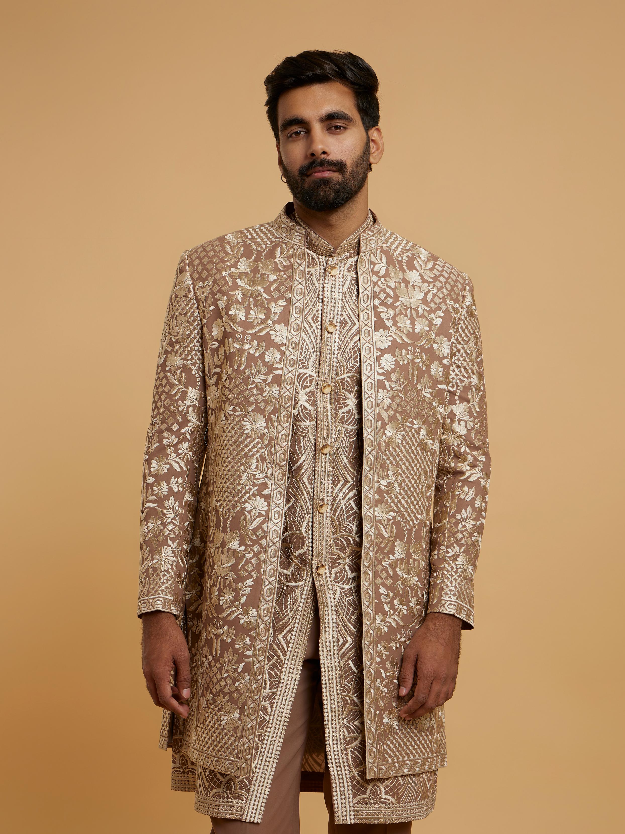 Twamev Men Brown Elegance Indo Western