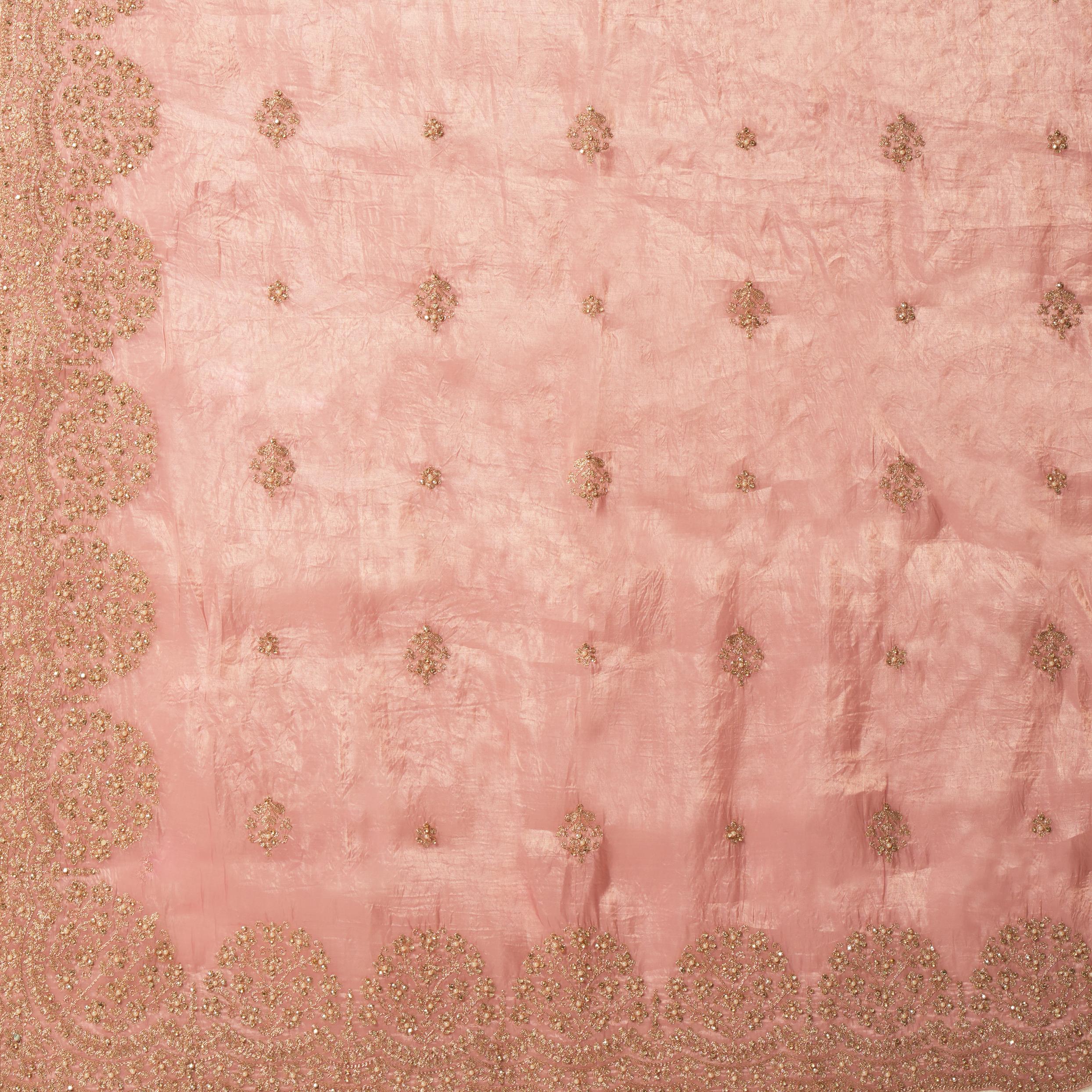 Twamev Women Dusty Pink Swirl Organza Saree