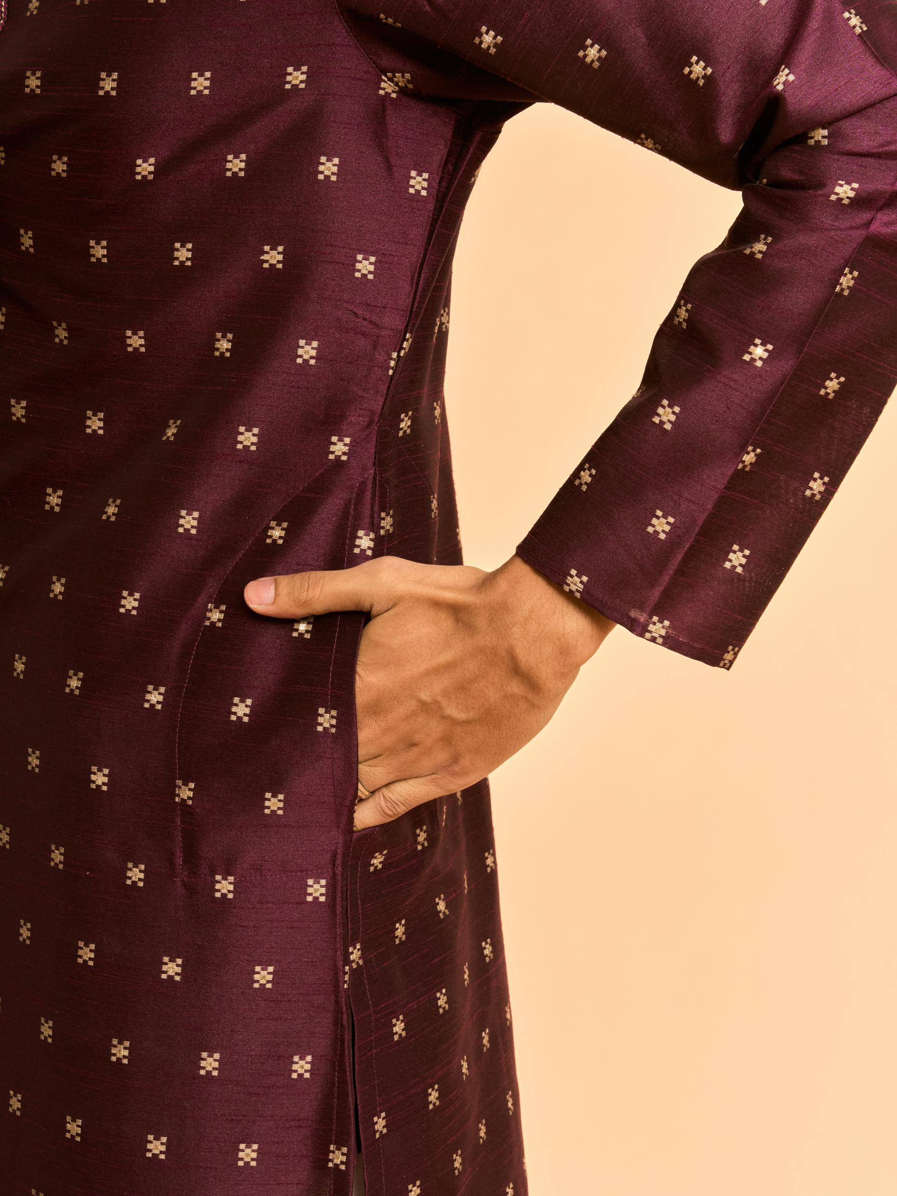 Diwas Men Wine Wonder Kurta