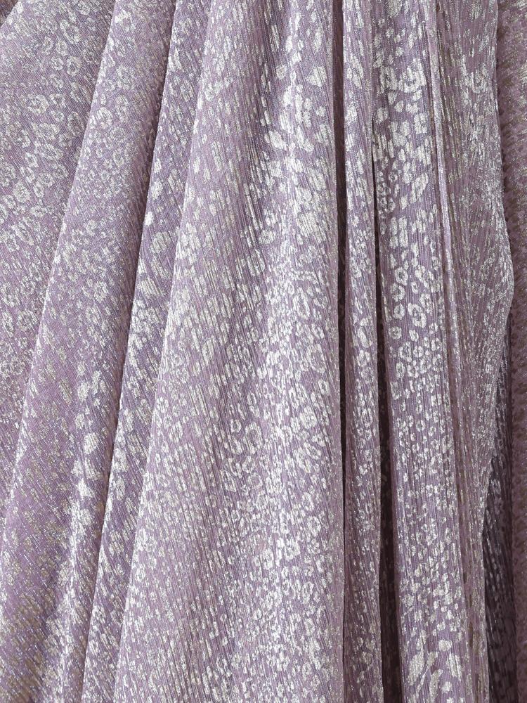 Twamev Women Majestic Purple Net Saree