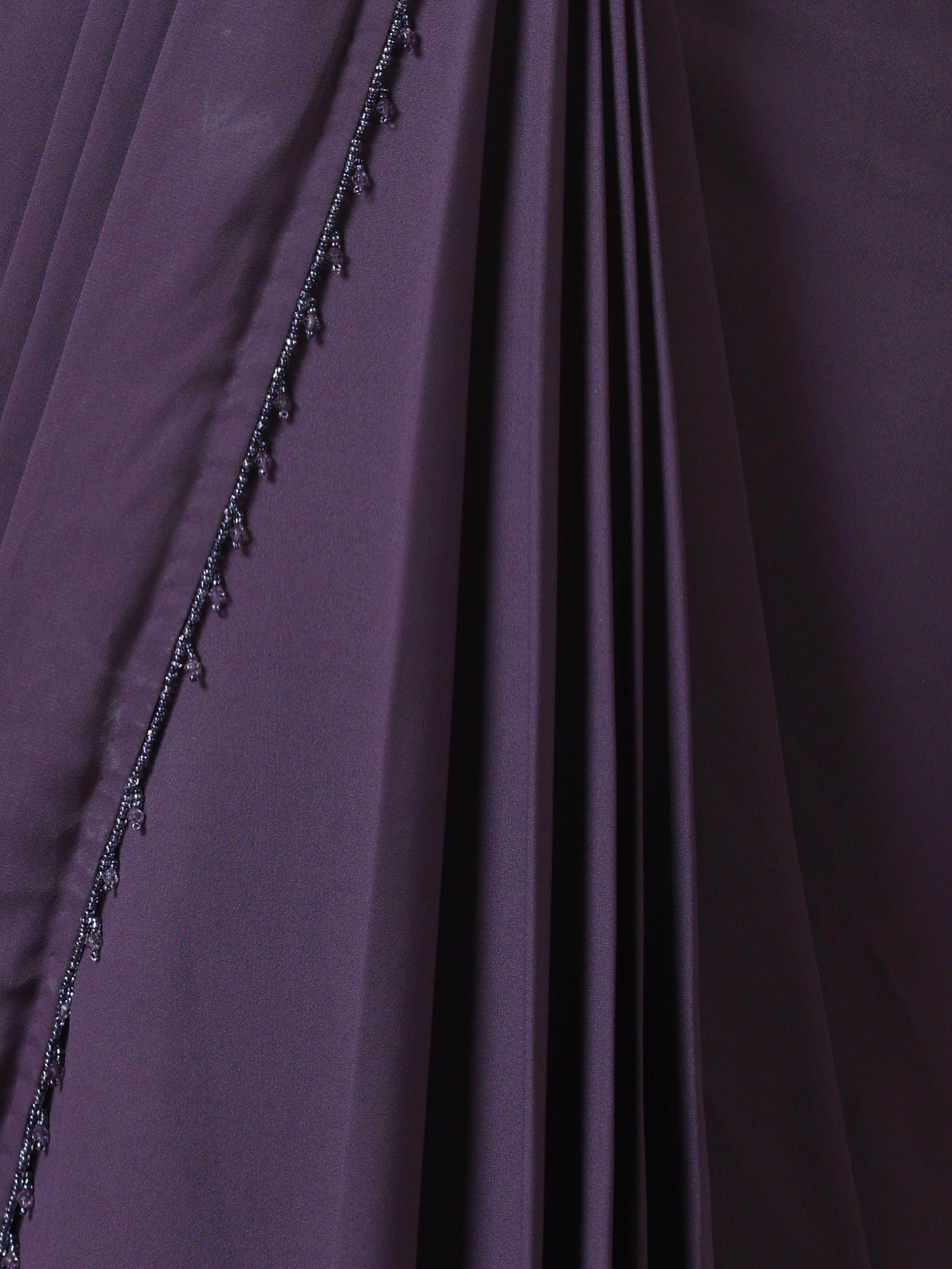 Twamev Women Royal Purple Georgette Saree