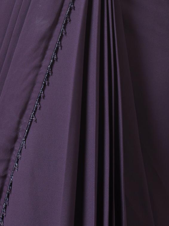 Twamev Women Royal Purple Georgette Saree