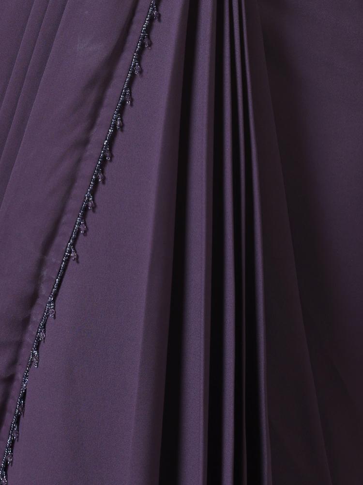 Twamev Women Royal Purple Georgette Saree