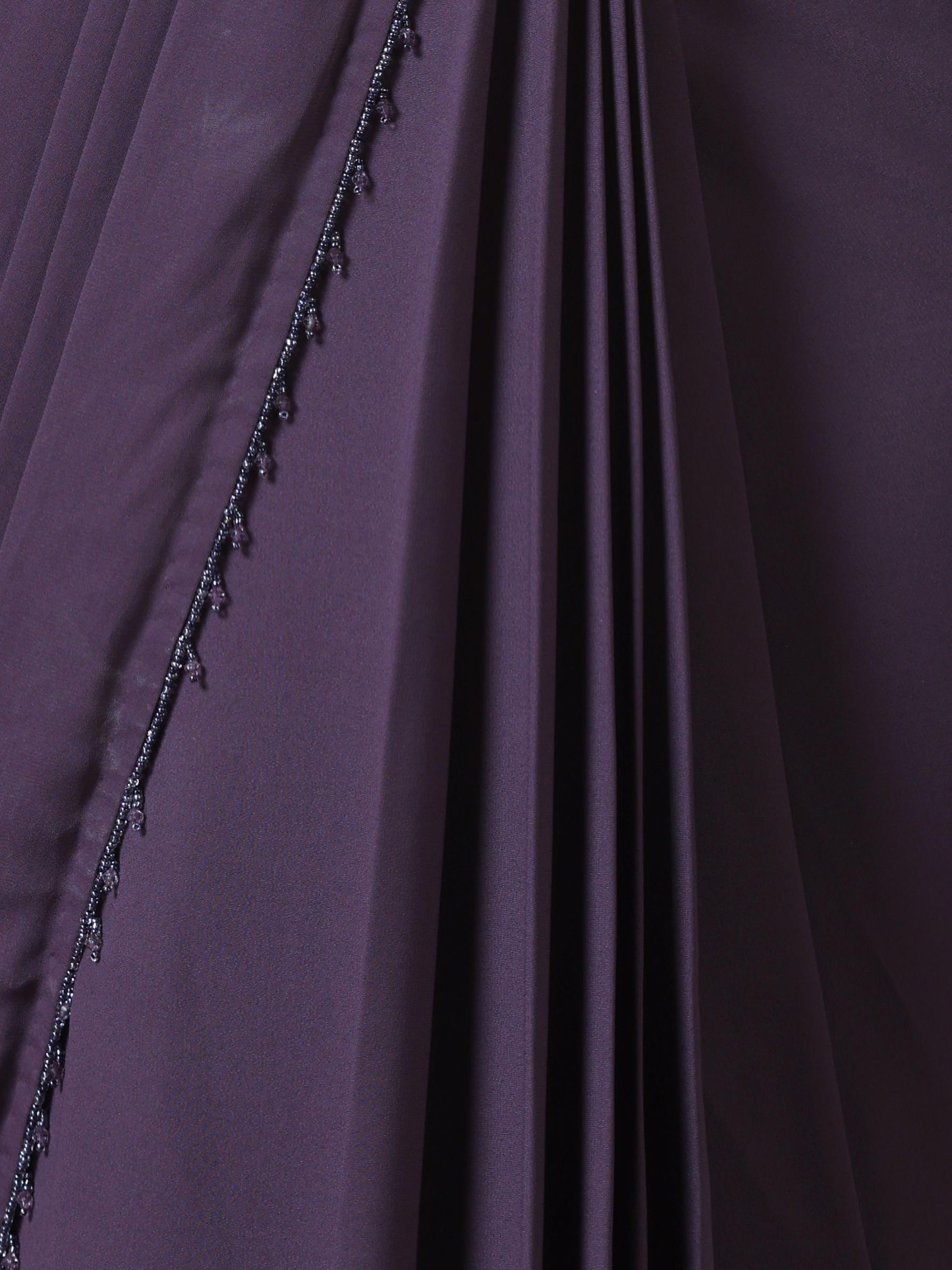 Twamev Women Royal Purple Georgette Saree