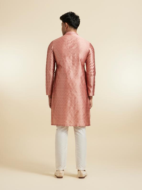 Diwas Men Radiant Peach Art Silk Kurta Pajama