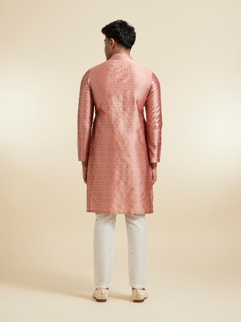 Diwas Men Radiant Peach Art Silk Kurta Pajama