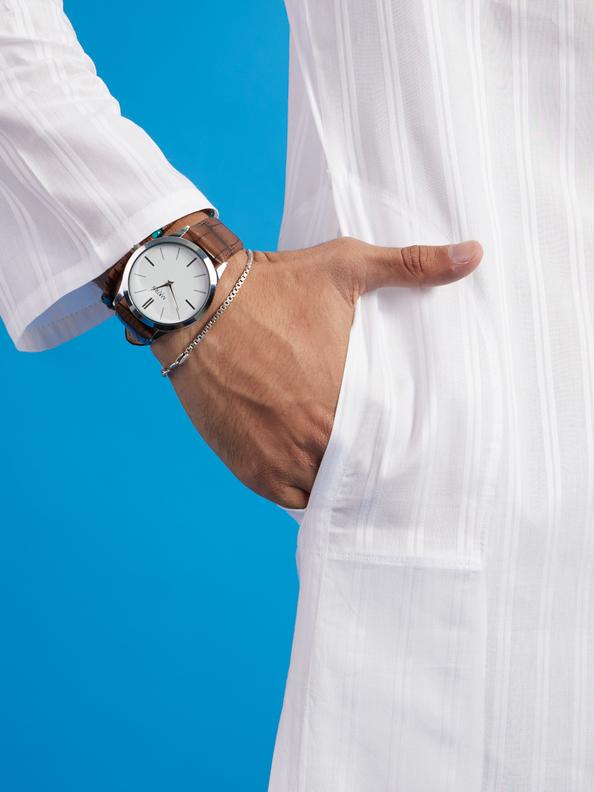 Diwas Men White Cotton Kurta Celebration Wear