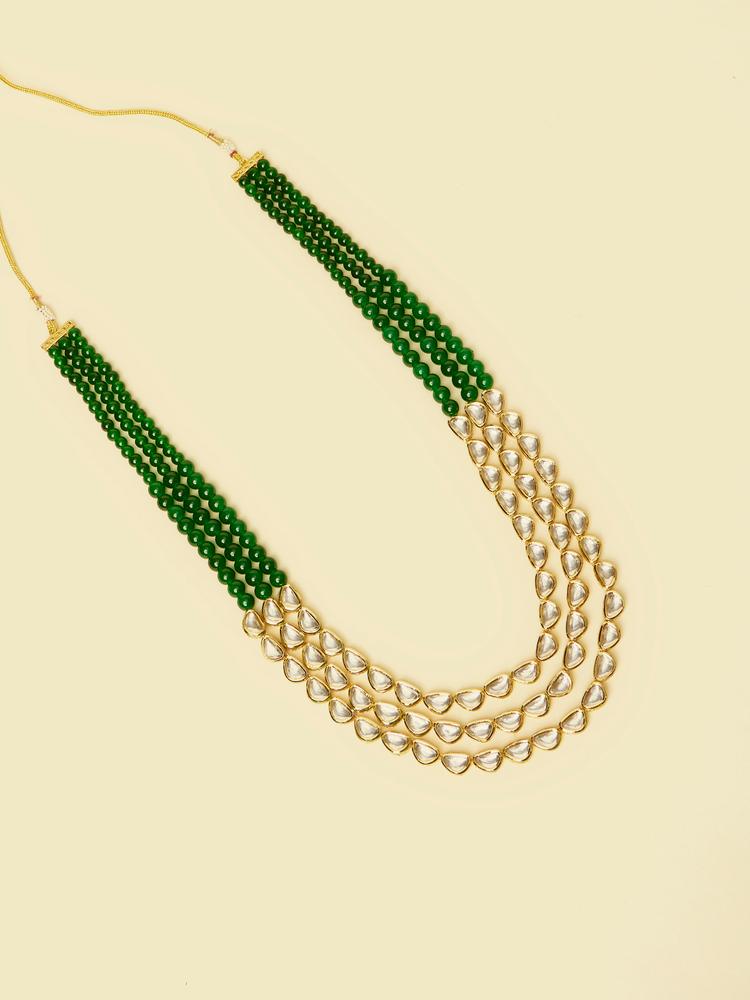 Twamev Men Twinkling White-Dark Green Mala