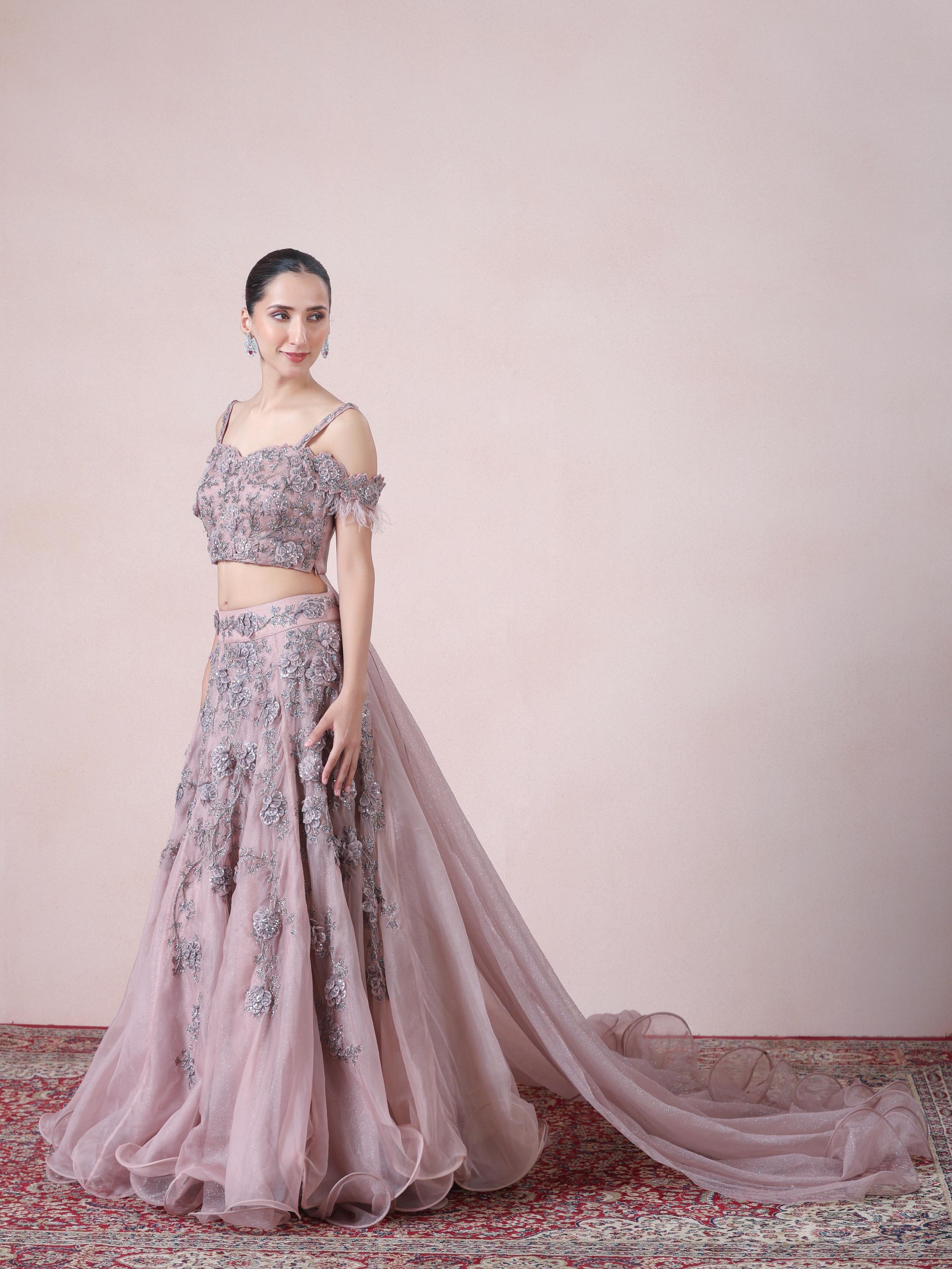 Twamev Women Princess like Radiance Pink Organza Skirt Top Set
