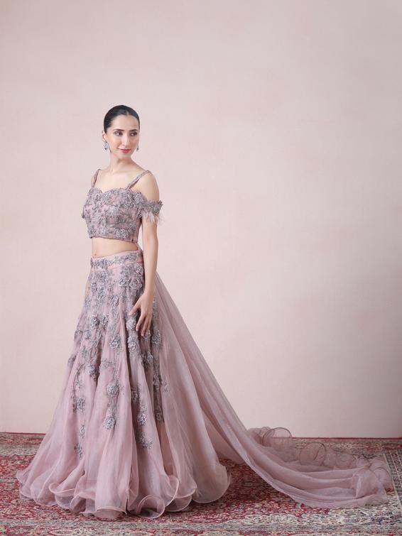 Twamev Women Princess like Radiance Pink Organza Skirt Top Set