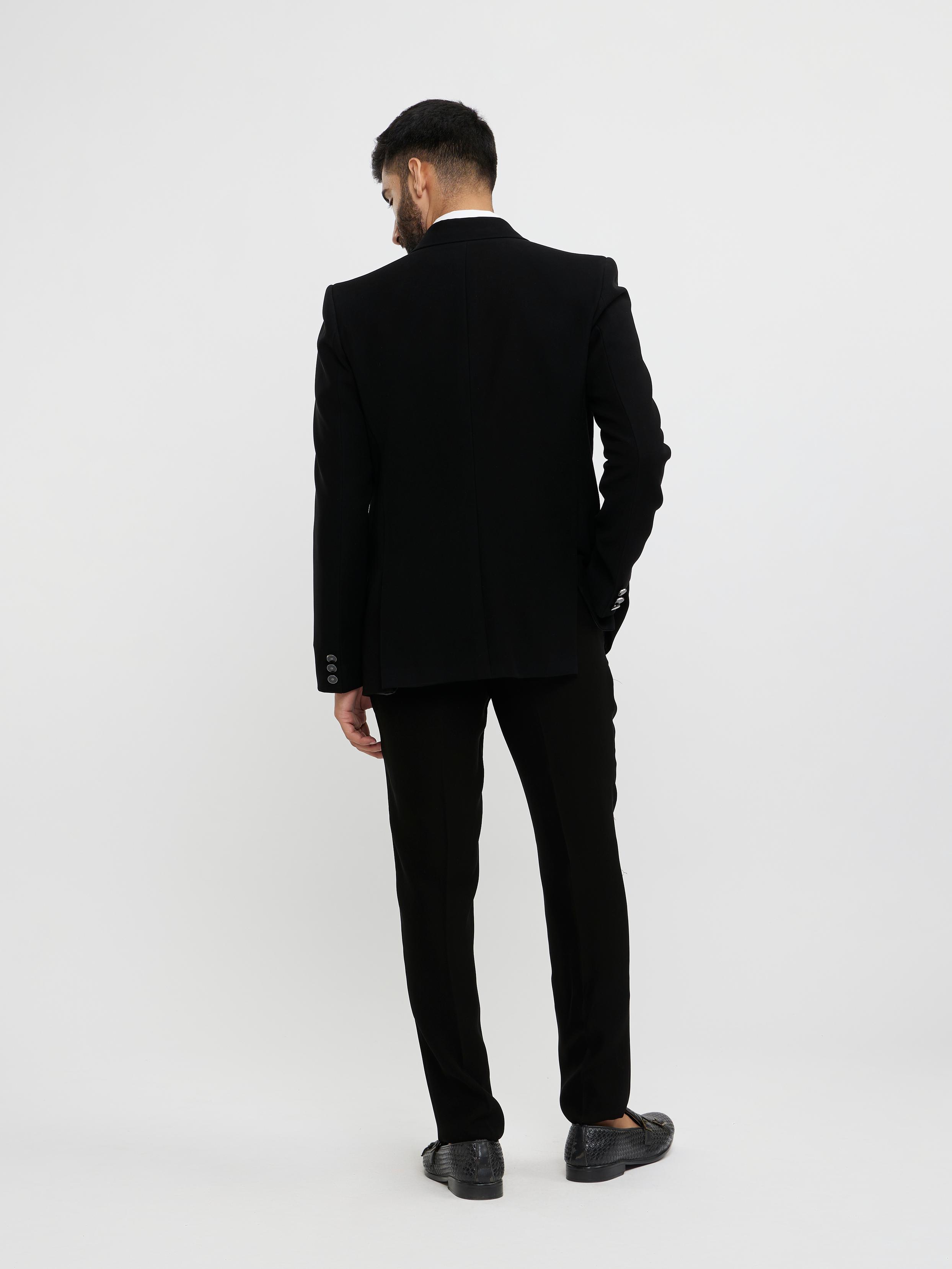 Twamev Men Black Elegance Suit Set