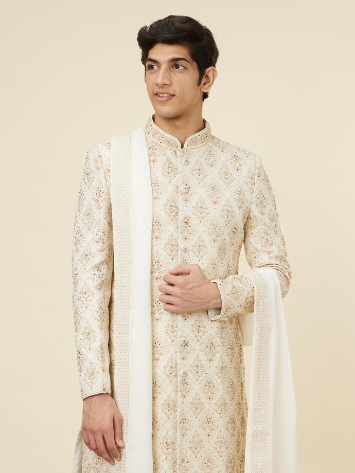 Twamev Men Timeless Beige Sherwani
