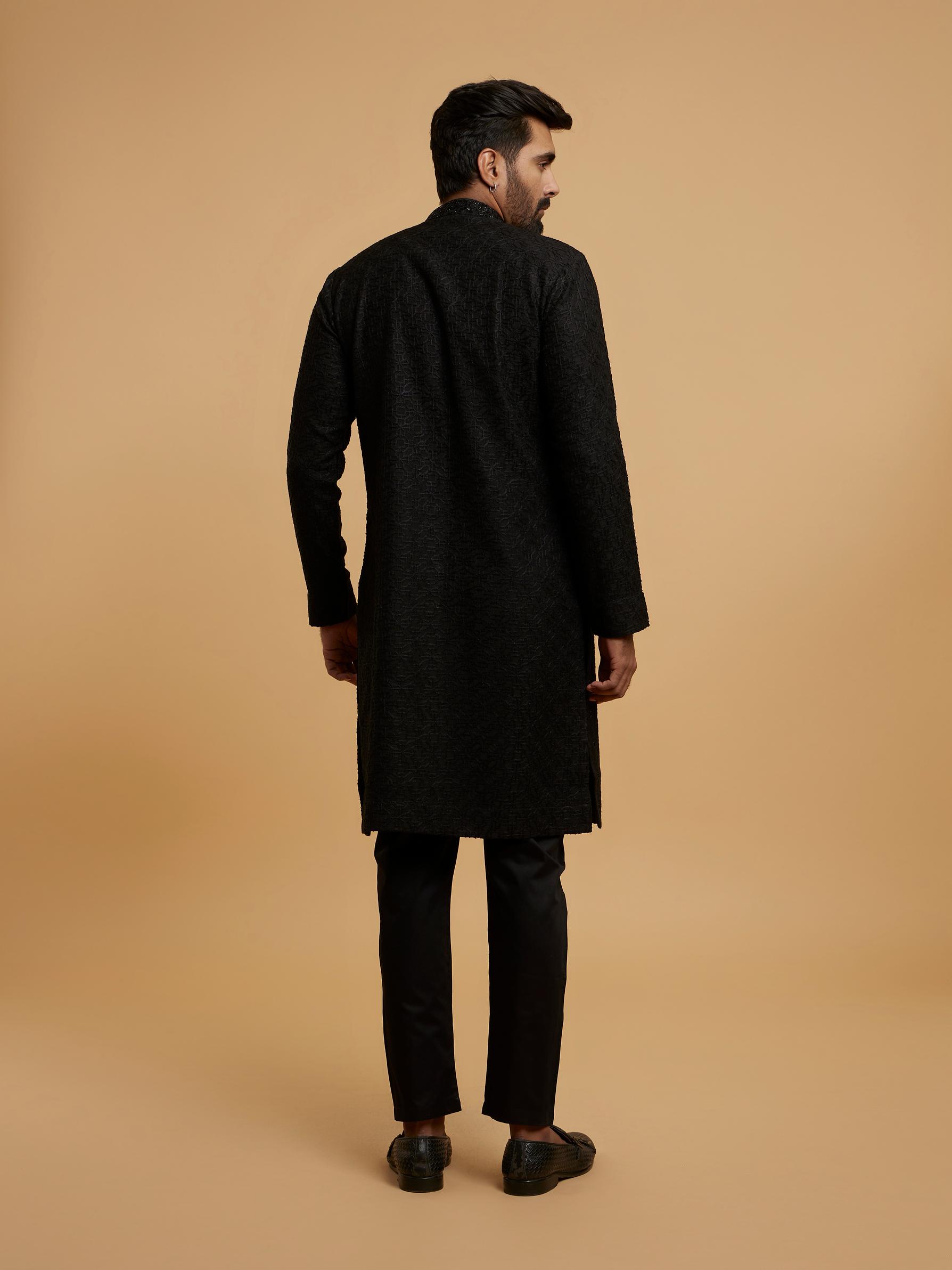 Twamev Men Black Festive Charm Kurta Pajama