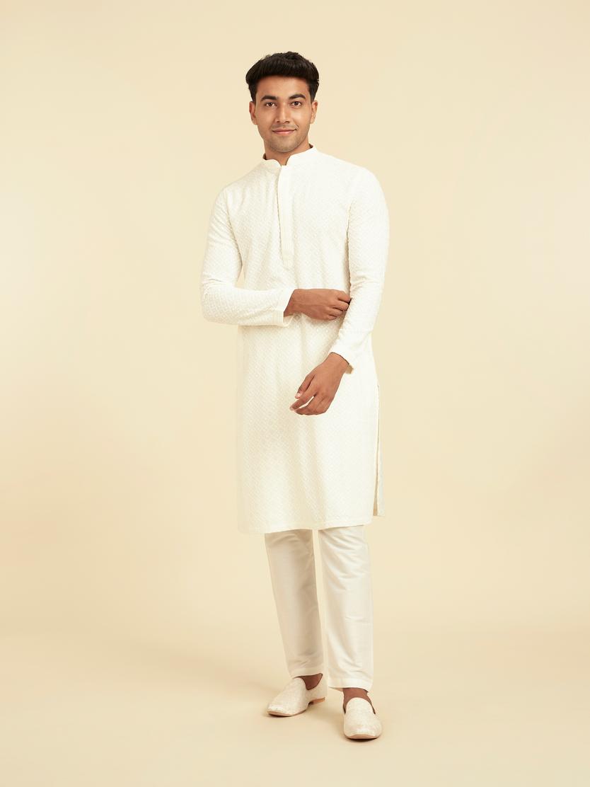 Diwas Men Cream Colored Elegance Kurta Pajama