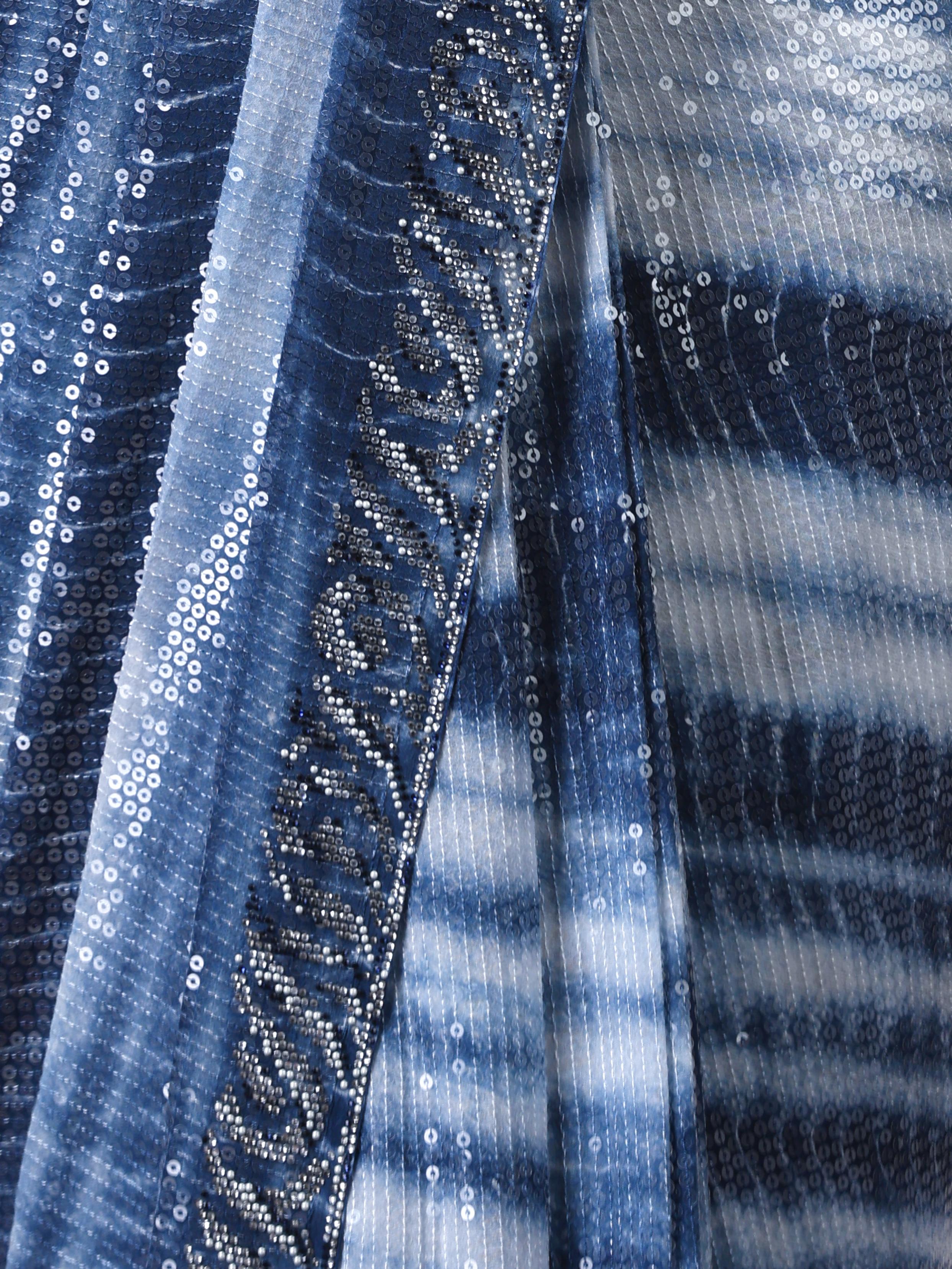 Twamev Women Indigo Allure in Georgette Saree