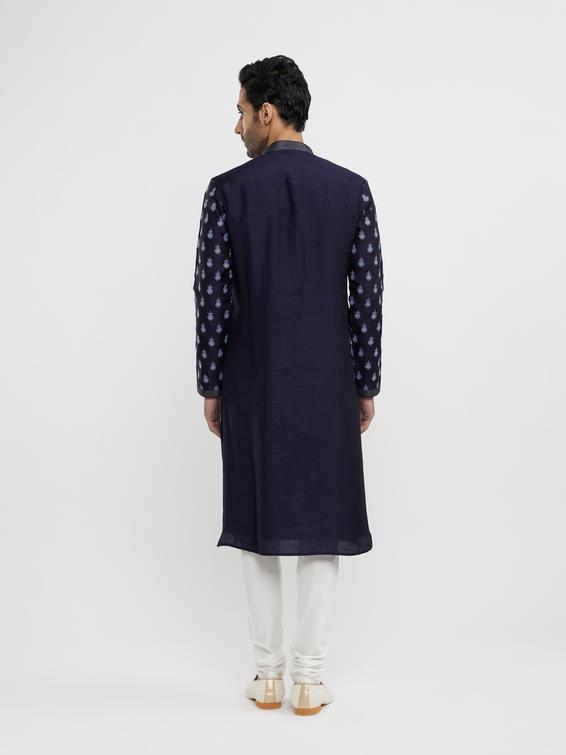 Twamev Men Dark Blue Festive Radiance Kurta Pajama