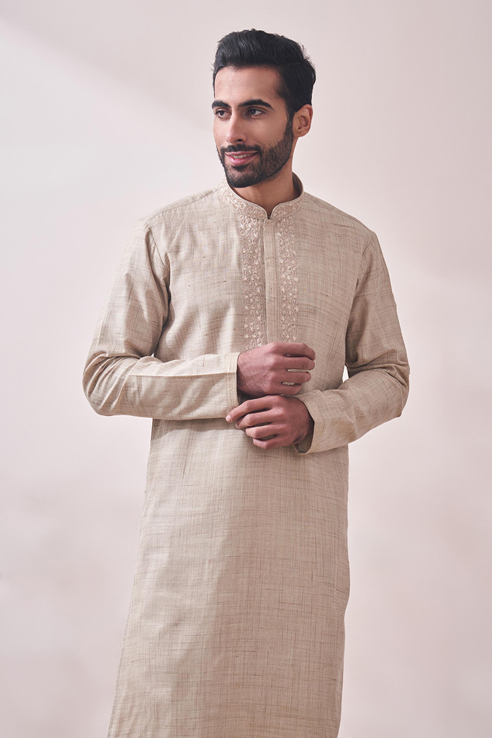 Twamev Men Classy Off White Kurta Set