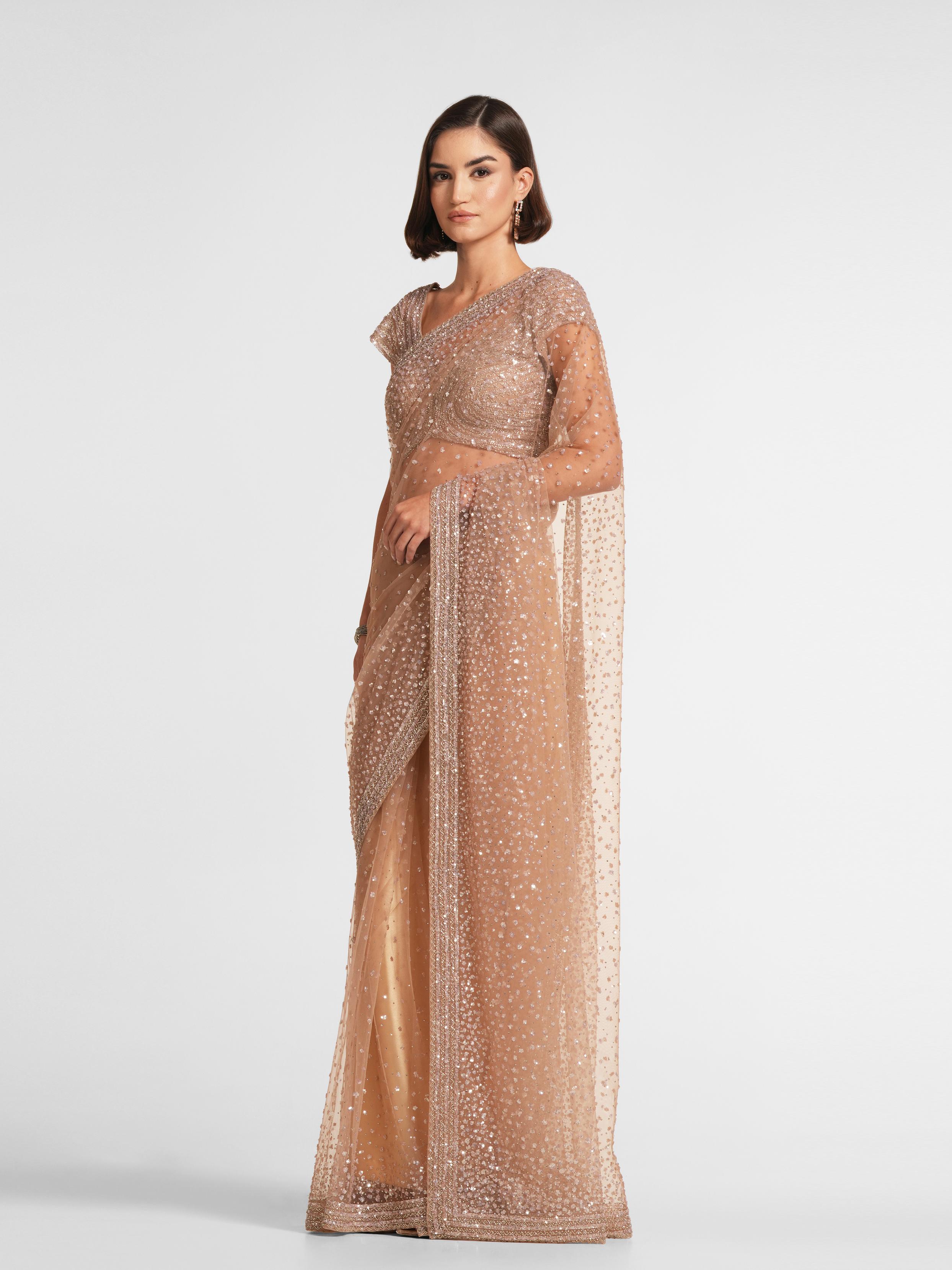 Twamev Women Beige Mastery Elegance Saree