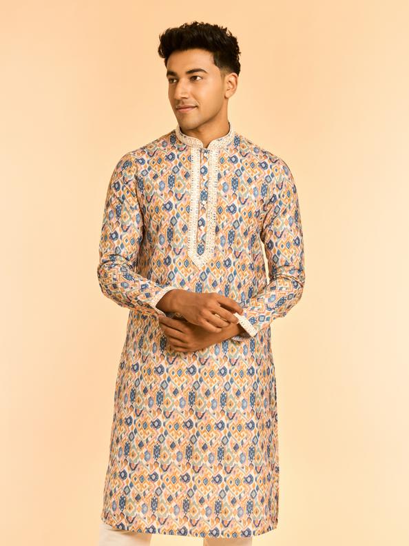 Diwas Men Mustard Blaze Party Kurta