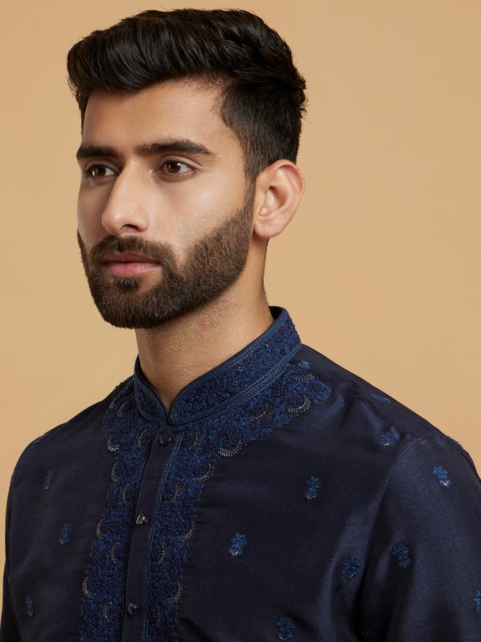 Twamev Men Twilight Blue Elegance Kurta Pajama