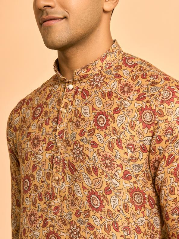 Diwas Men Mustard Mystique Kurta