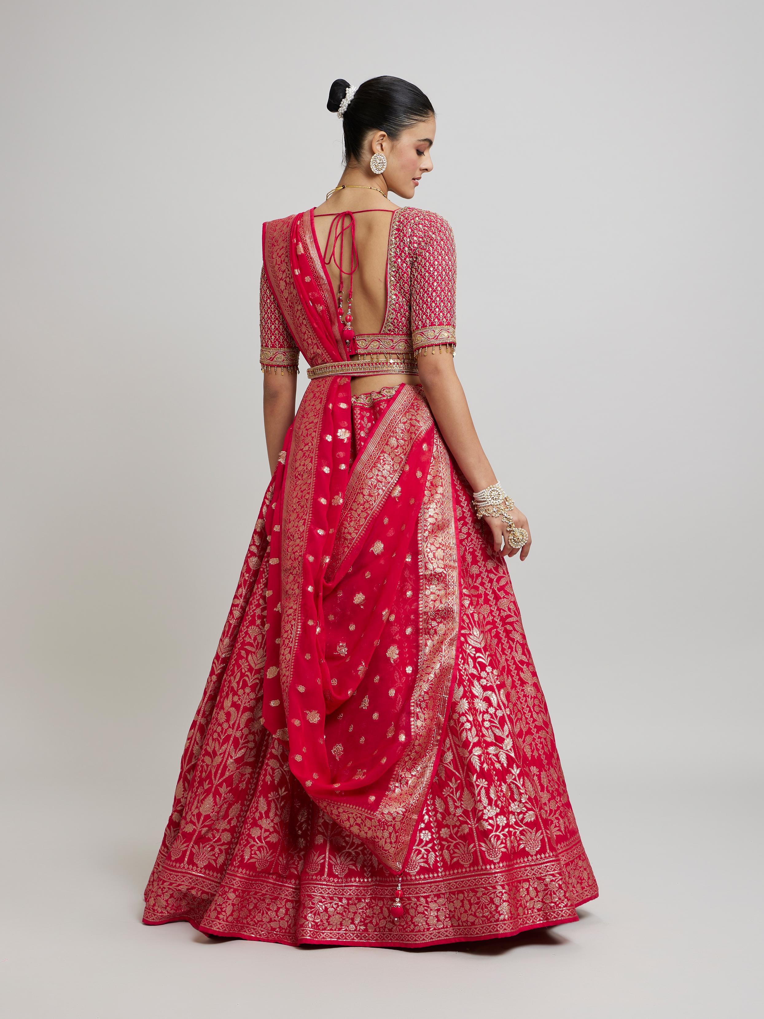 Twamev Women Majestic Pink Lehenga Ensemble