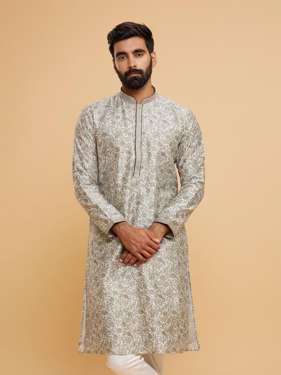 Twamev Men Pista Green Enchantment Kurta Pajama